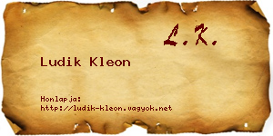 Ludik Kleon névjegykártya